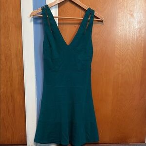 ALI & JAY Blue Sleeveless V-Neck Fit and Flare Mini Dress